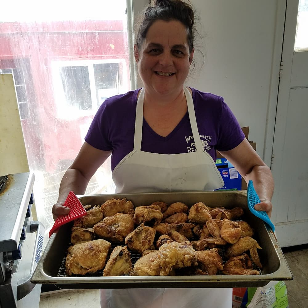 Outdoor wedding catering setup